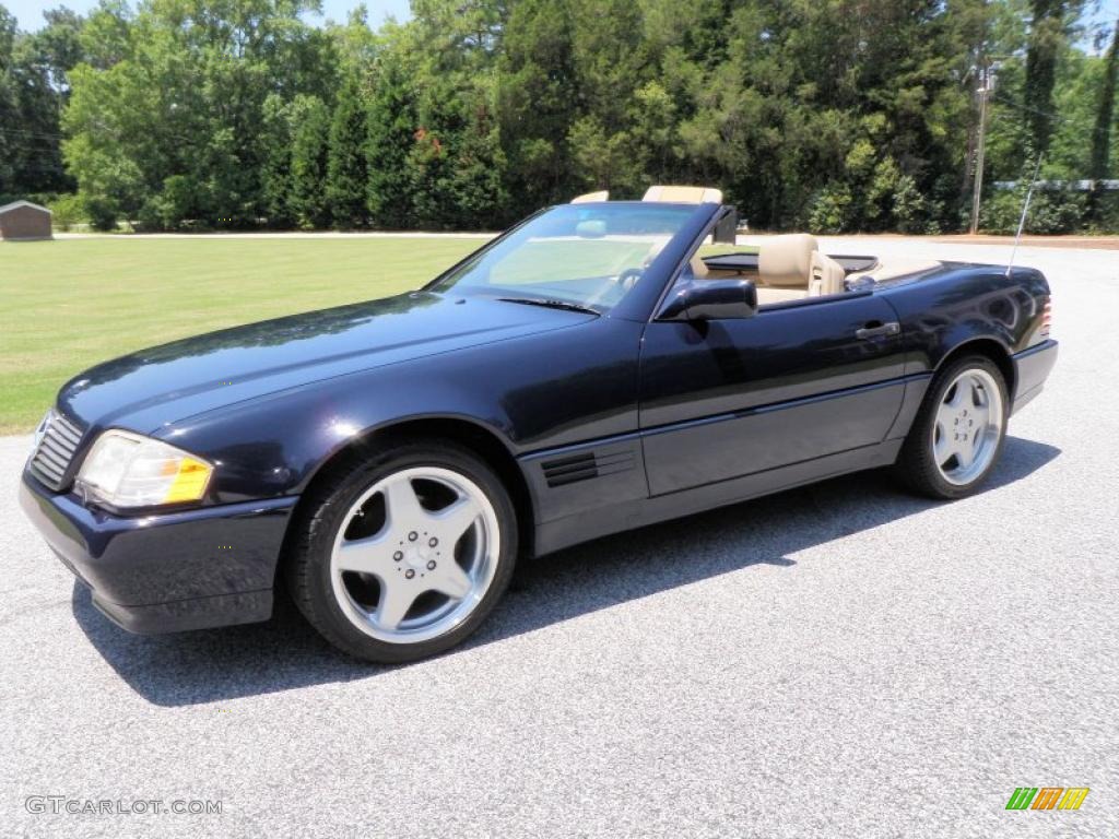 1995 SL 500 Roadster - Midnight Blue / Parchment Beige photo #66