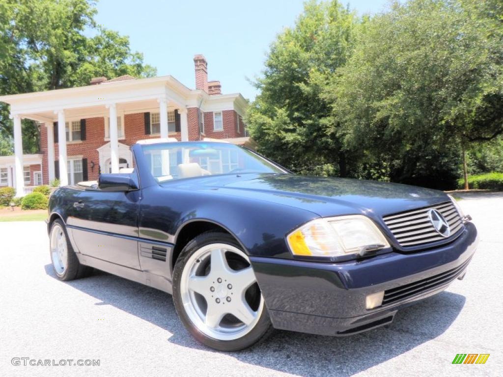 1995 SL 500 Roadster - Midnight Blue / Parchment Beige photo #68