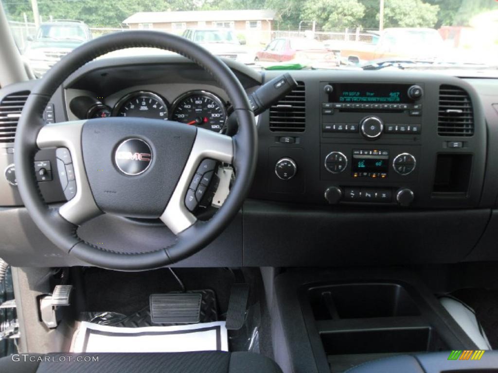 2010 Sierra 1500 SLE Crew Cab 4x4 - Stealth Gray Metallic / Ebony photo #14