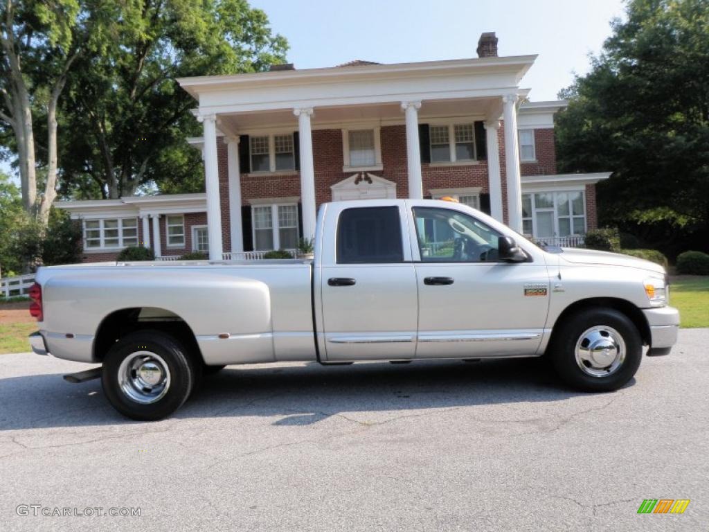 2008 Ram 3500 Big Horn Edition Quad Cab Dually - Bright Silver Metallic / Medium Slate Gray photo #3