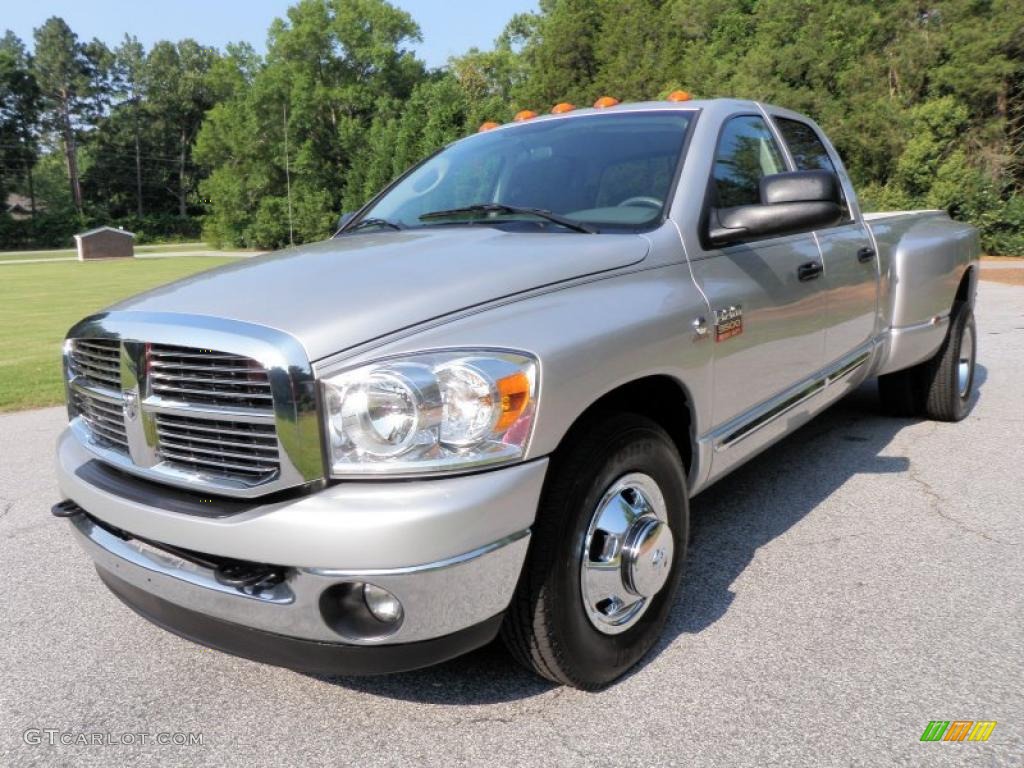 2008 Ram 3500 Big Horn Edition Quad Cab Dually - Bright Silver Metallic / Medium Slate Gray photo #7