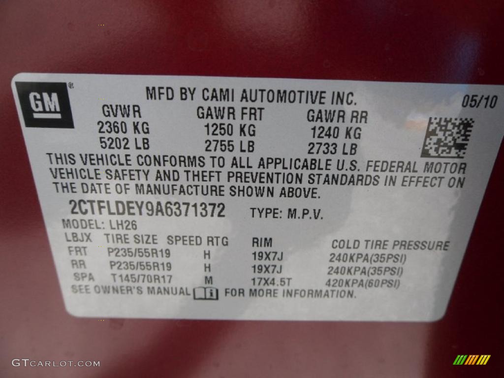 2010 Terrain SLE - Merlot Jewel Metallic / Jet Black photo #6