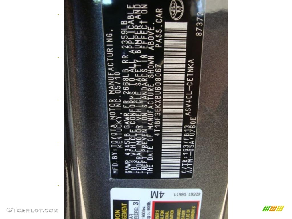 2011 Camry LE - Magnetic Gray Metallic / Ash photo #14