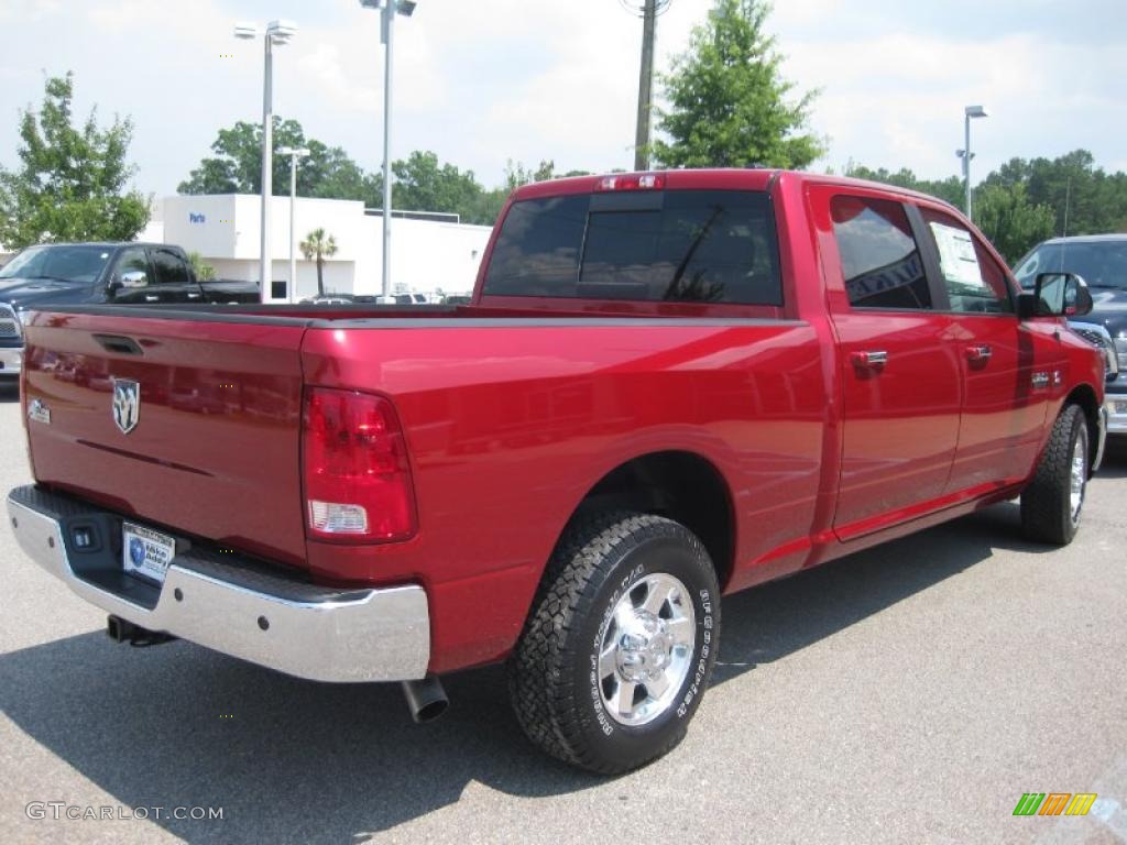 2010 Ram 3500 Big Horn Edition Crew Cab - Inferno Red Crystal Pearl / Light Pebble Beige/Bark Brown photo #4