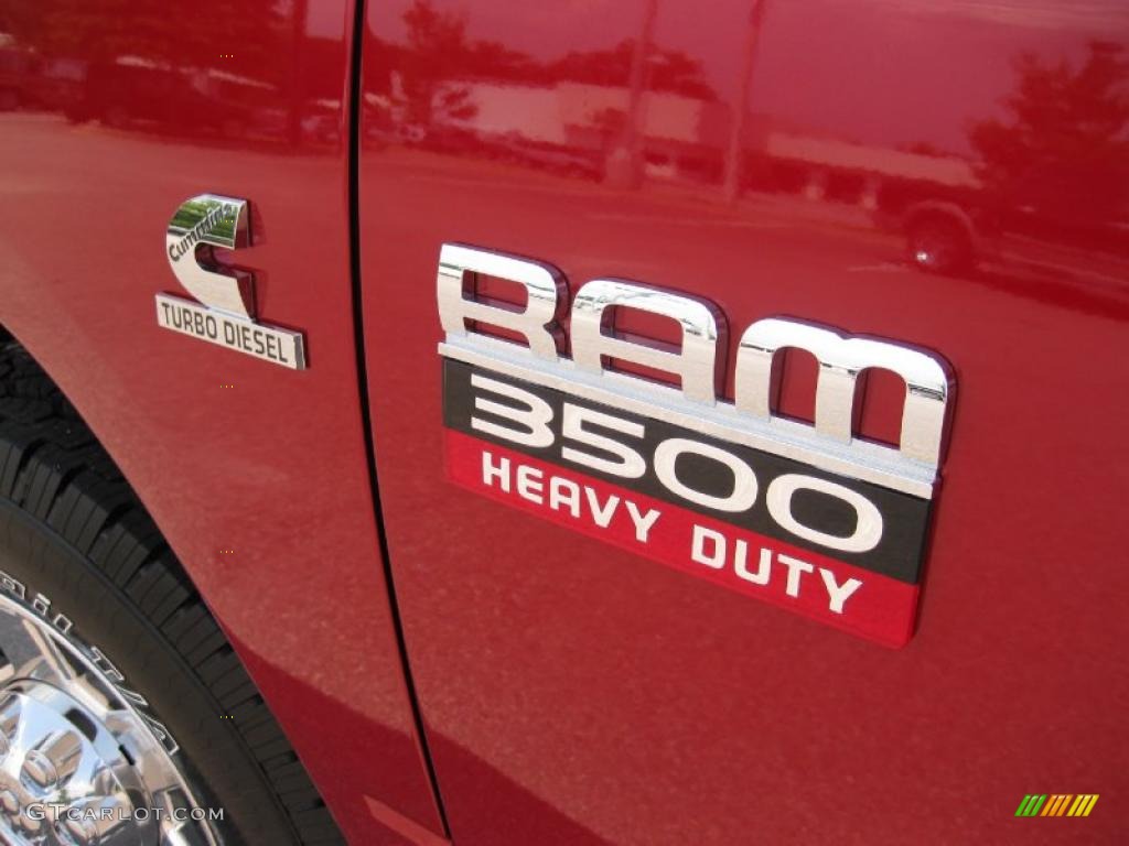 2010 Ram 3500 Big Horn Edition Crew Cab - Inferno Red Crystal Pearl / Light Pebble Beige/Bark Brown photo #8