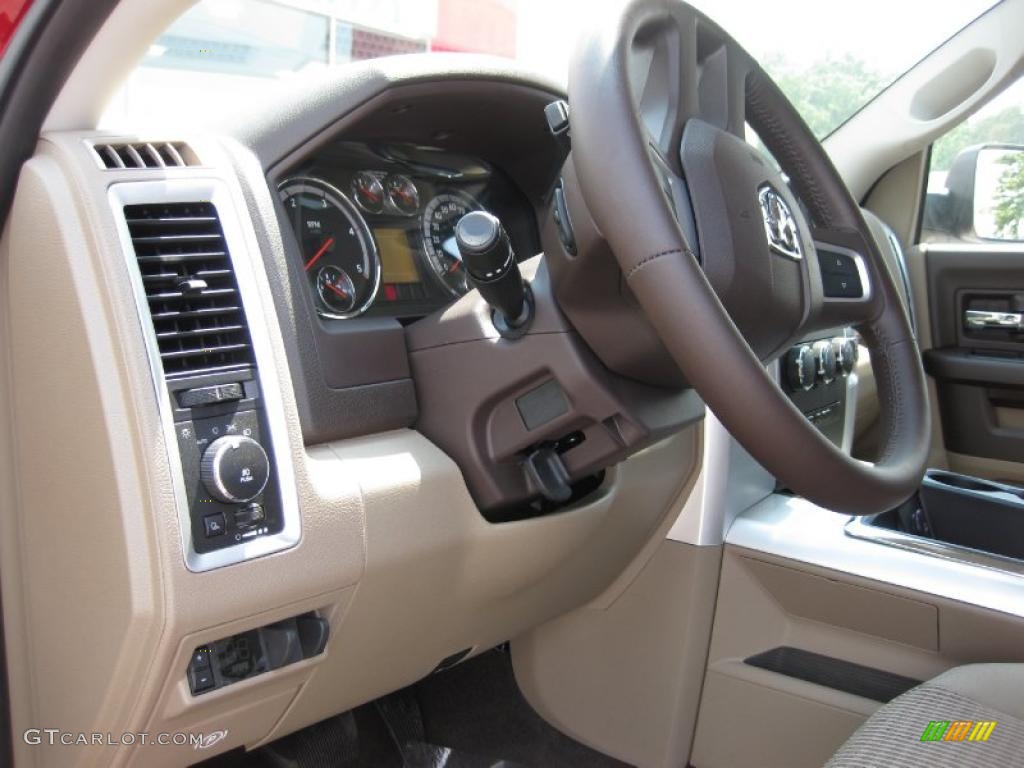 2010 Ram 3500 Big Horn Edition Crew Cab - Inferno Red Crystal Pearl / Light Pebble Beige/Bark Brown photo #16