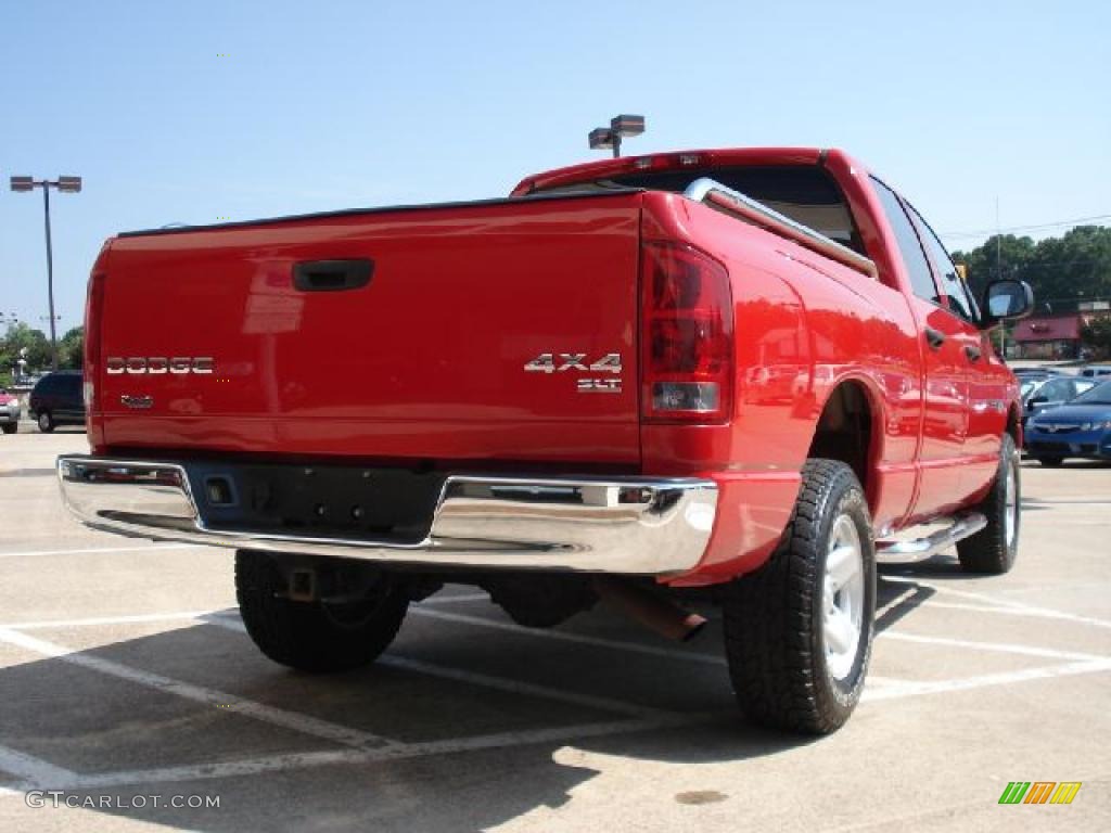 2003 Ram 1500 SLT Quad Cab 4x4 - Flame Red / Gray photo #3