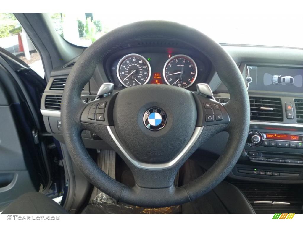 2010 BMW X6 xDrive50i Black Steering Wheel Photo #31691772