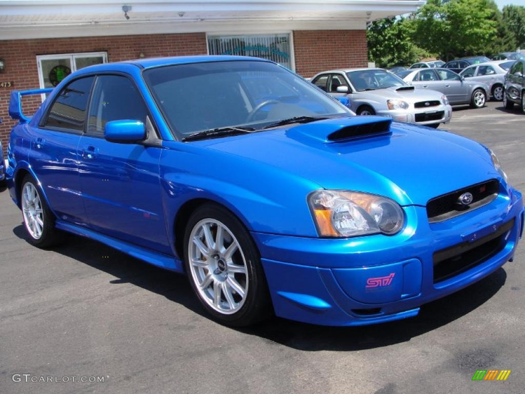 2005 Impreza WRX STi - WR Blue Pearl / Black/Blue Ecsaine photo #1