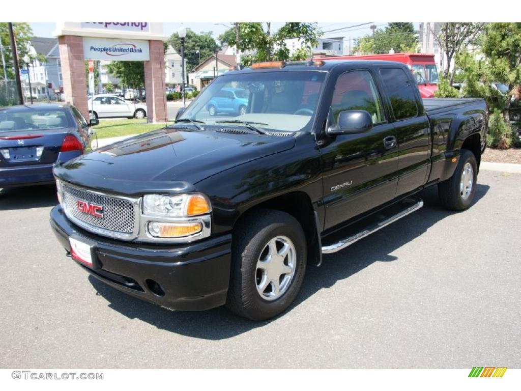 2004 Sierra 1500 Denali Extended Cab AWD - Onyx Black / Stone Gray photo #1