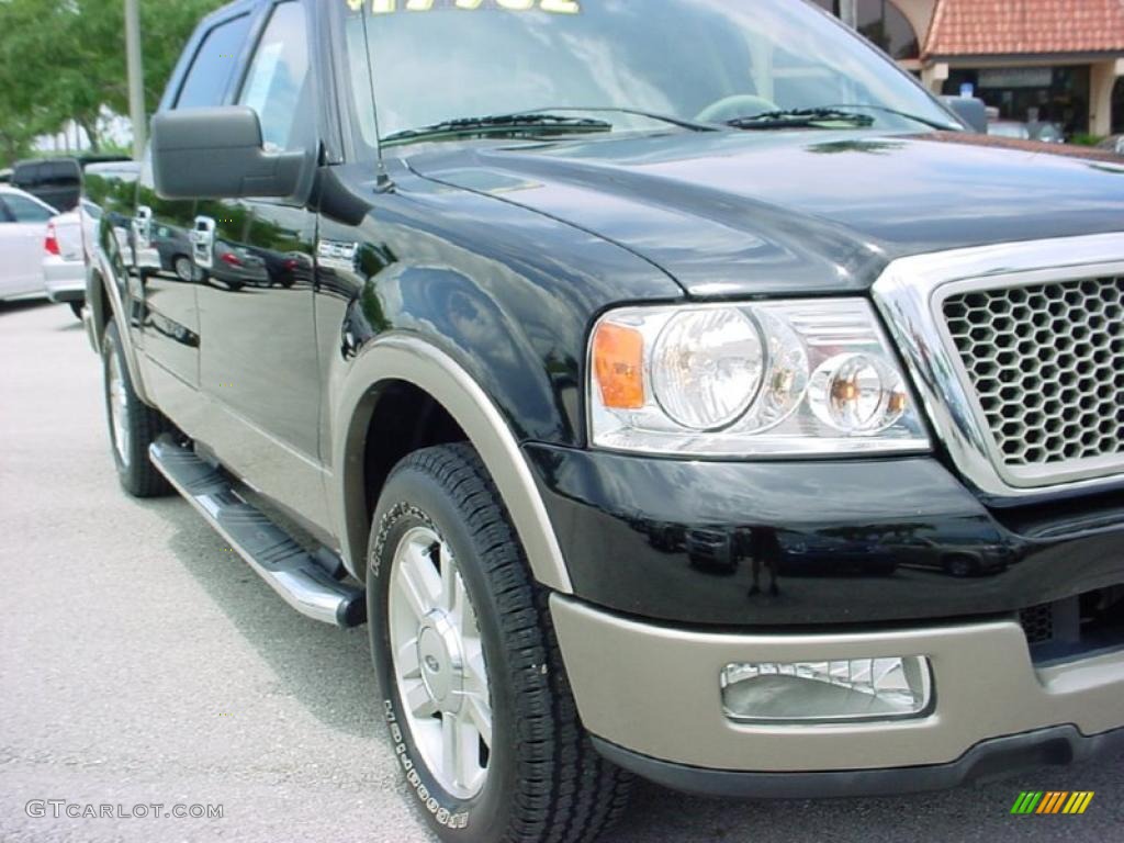 2004 F150 Lariat SuperCrew - Black / Tan photo #2