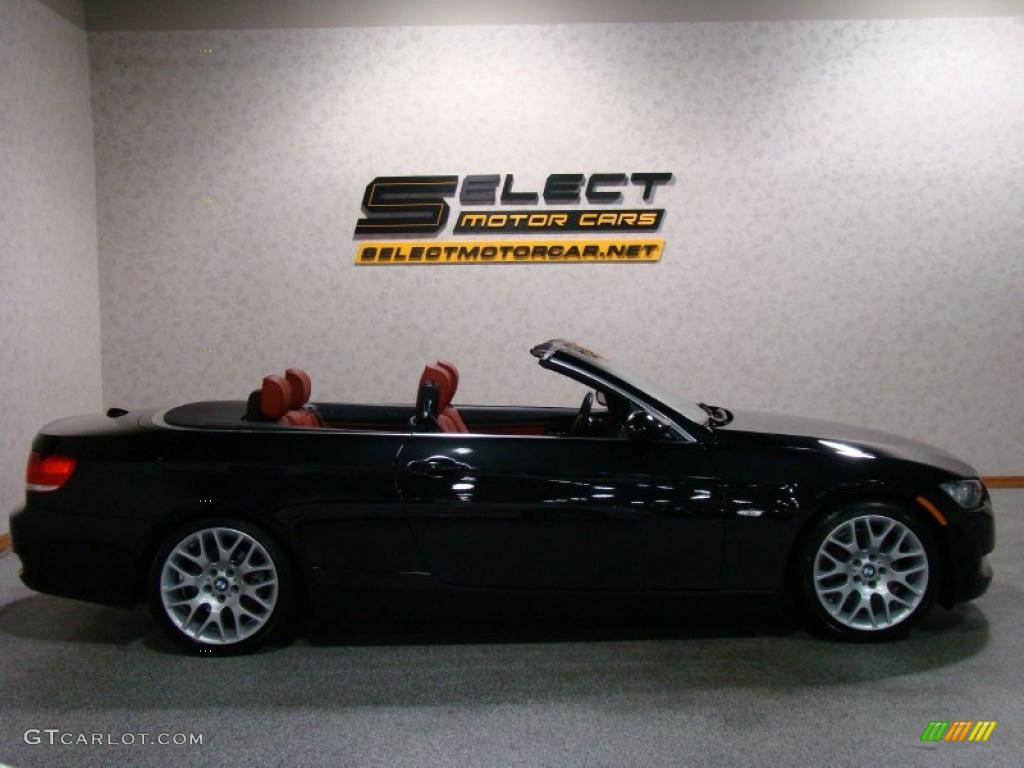 2008 3 Series 328i Convertible - Black Sapphire Metallic / Coral Red/Black photo #4