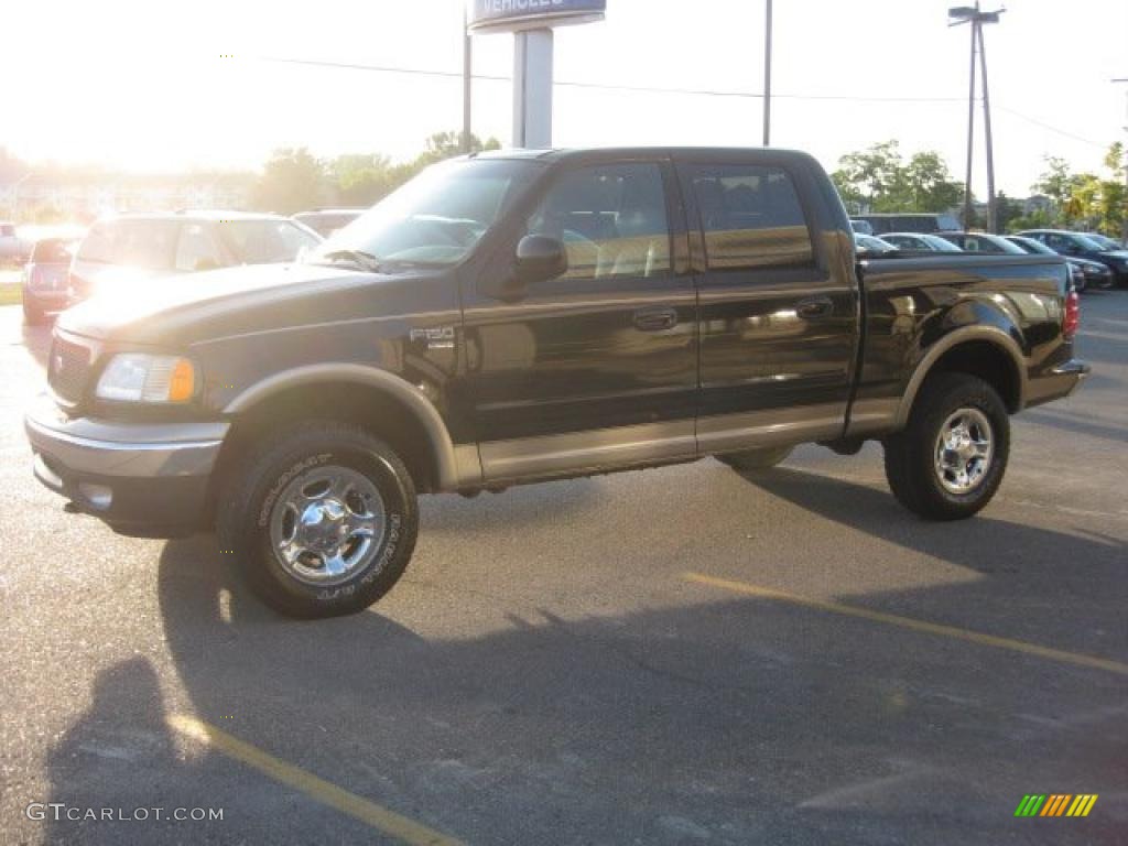 2001 F150 Lariat SuperCrew 4x4 - Black / Tan photo #7
