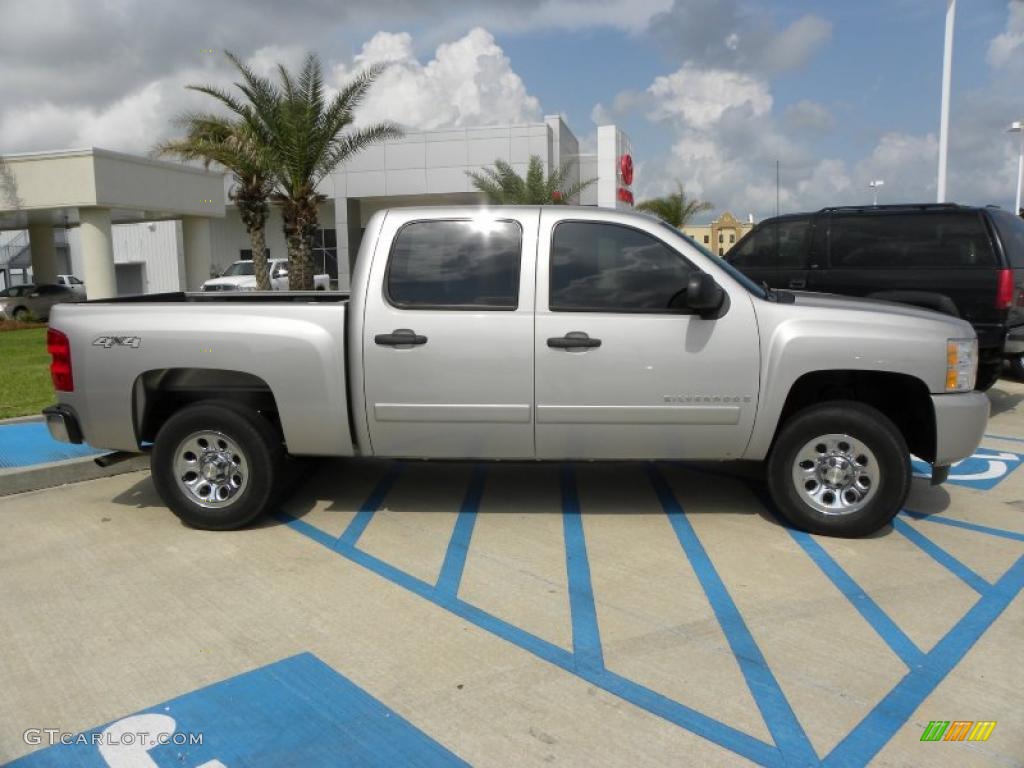 2008 Silverado 1500 LS Crew Cab 4x4 - Silver Birch Metallic / Dark Titanium photo #6