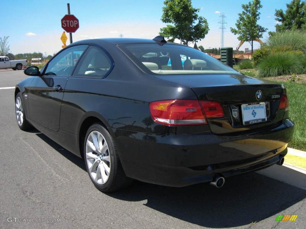 2009 3 Series 335xi Coupe - Black Sapphire Metallic / Cream Beige Dakota Leather photo #4