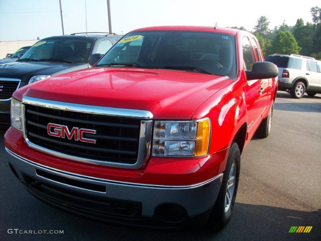 2010 Sierra 1500 SLE Extended Cab 4x4 - Fire Red / Ebony photo #1