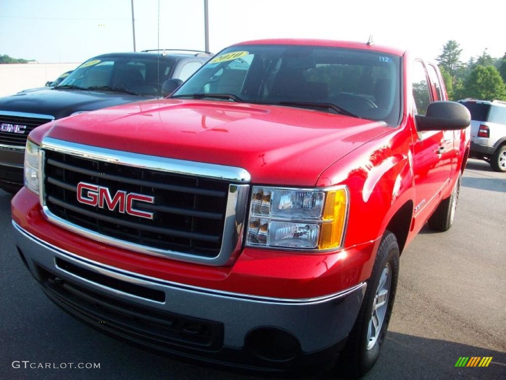 2010 Sierra 1500 SLE Crew Cab 4x4 - Fire Red / Ebony photo #1