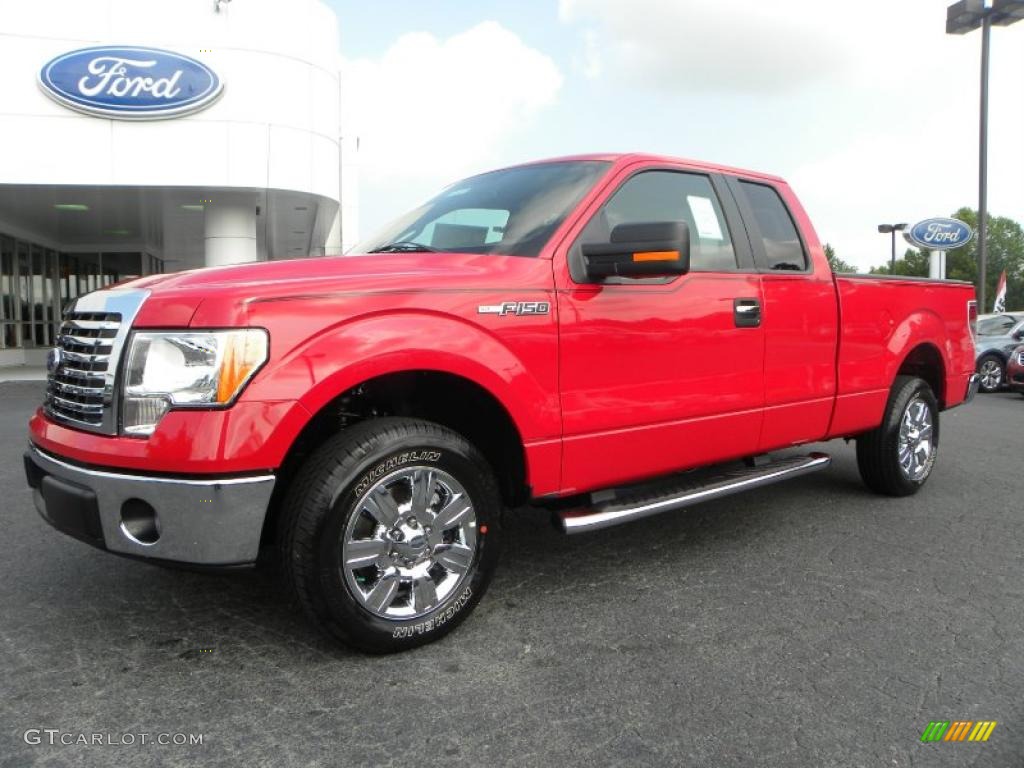 2010 F150 XLT SuperCab - Vermillion Red / Medium Stone photo #6