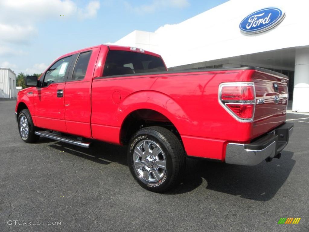 2010 F150 XLT SuperCab - Vermillion Red / Medium Stone photo #26