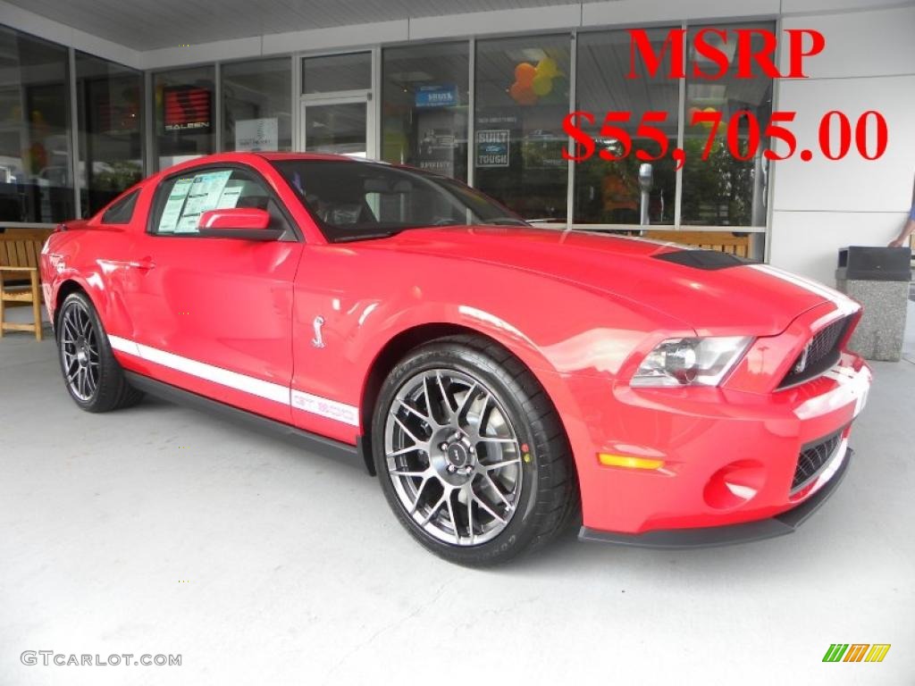 2011 Mustang Shelby GT500 SVT Performance Package Coupe - Race Red / Charcoal Black/White photo #1