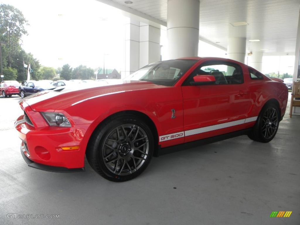 2011 Mustang Shelby GT500 SVT Performance Package Coupe - Race Red / Charcoal Black/White photo #6