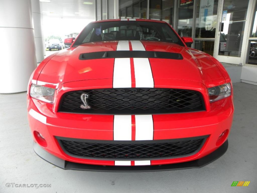 2011 Mustang Shelby GT500 SVT Performance Package Coupe - Race Red / Charcoal Black/White photo #7