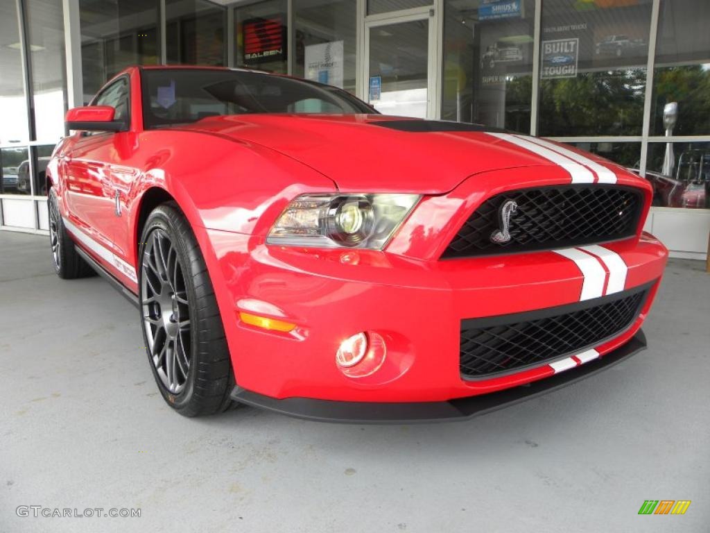 2011 Mustang Shelby GT500 SVT Performance Package Coupe - Race Red / Charcoal Black/White photo #31