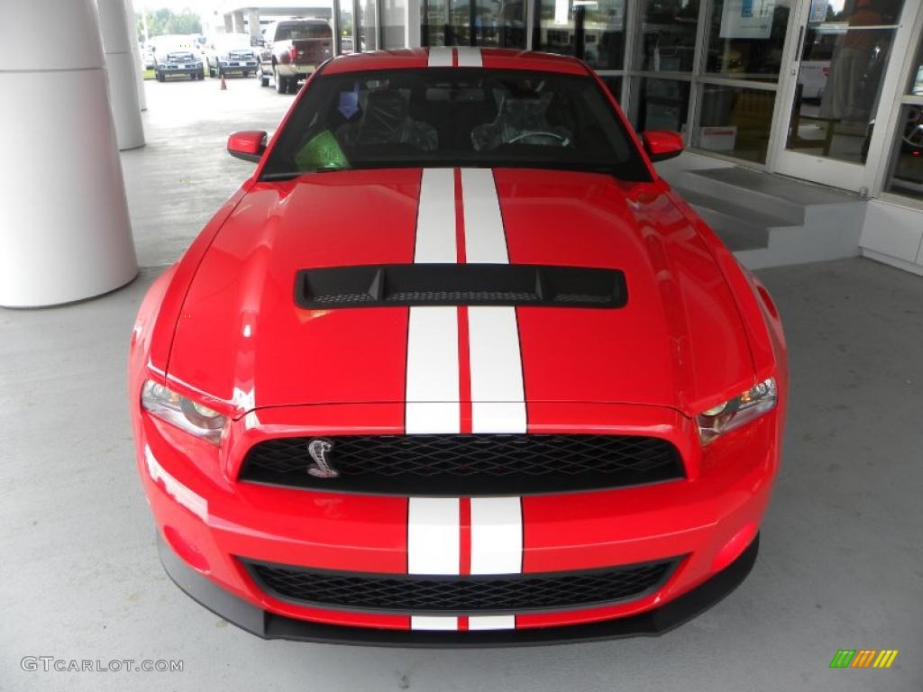 2011 Mustang Shelby GT500 SVT Performance Package Coupe - Race Red / Charcoal Black/White photo #33