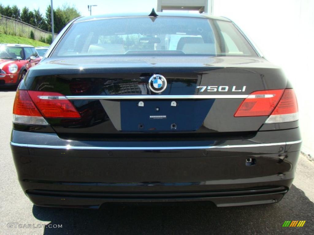 2008 7 Series 750Li Sedan - Jet Black / Cream Beige photo #5