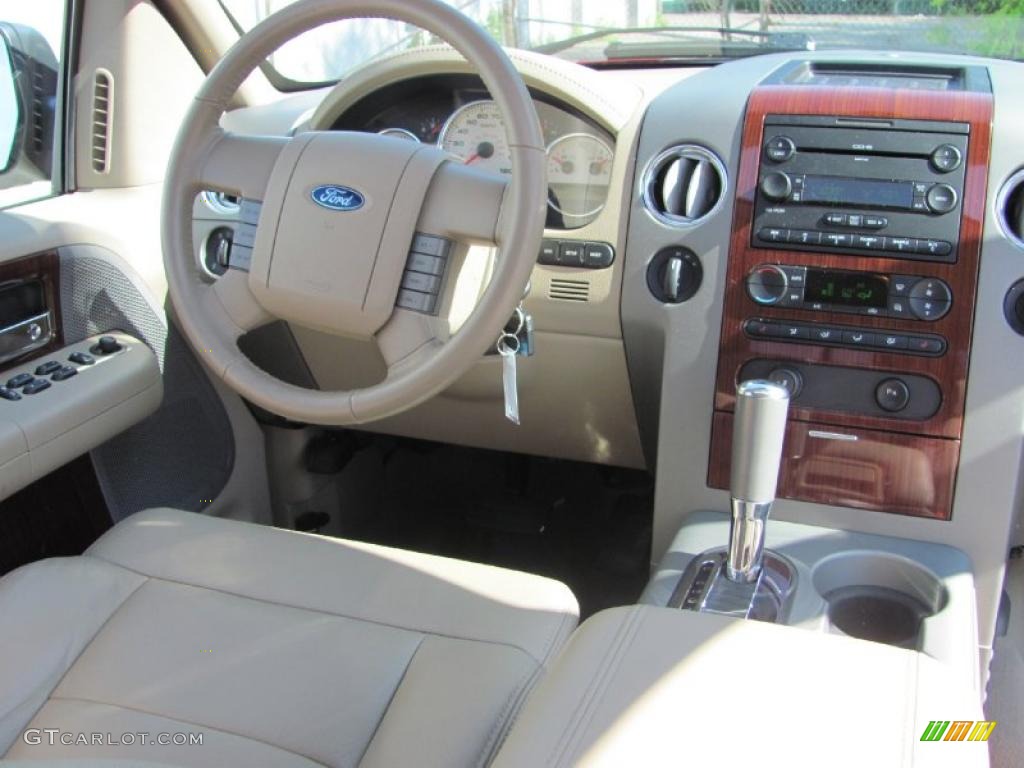 2007 F150 Lariat SuperCab 4x4 - Redfire Metallic / Tan photo #5
