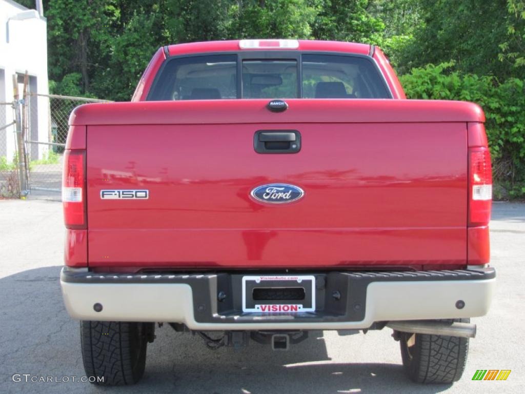 2007 F150 Lariat SuperCab 4x4 - Redfire Metallic / Tan photo #13