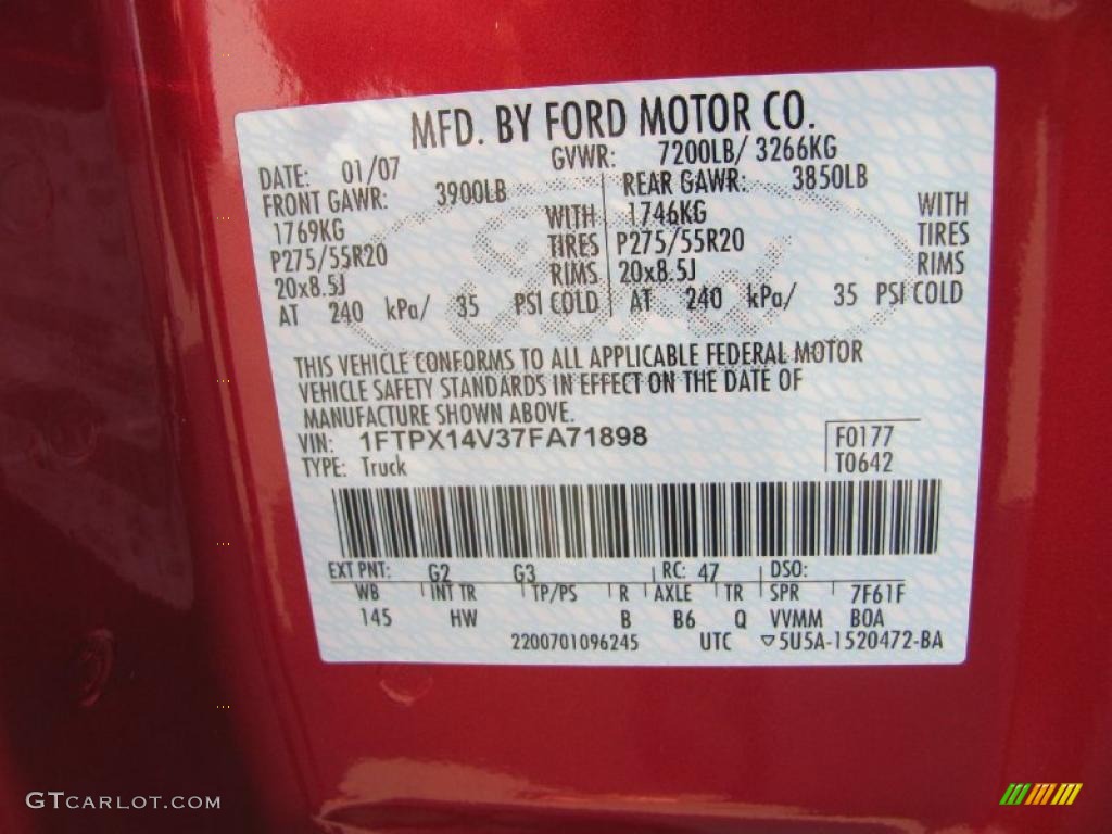 2007 F150 Lariat SuperCab 4x4 - Redfire Metallic / Tan photo #27