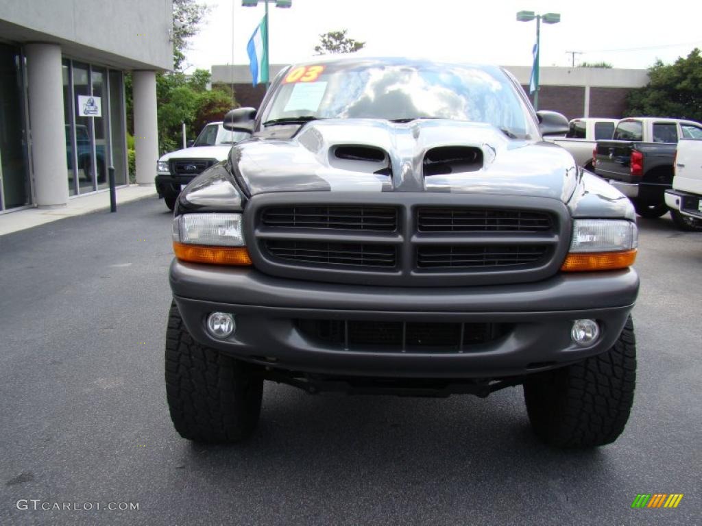 2003 Dakota SLT Quad Cab 4x4 - Bright Silver Metallic / Dark Slate Gray photo #4