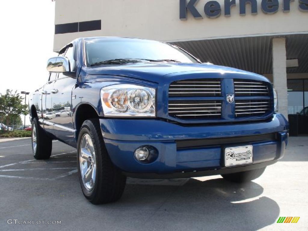 2008 Ram 1500 Sport Quad Cab 4x4 - Electric Blue Pearl / Medium Slate Gray photo #1