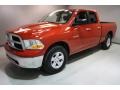 2010 Flame Red Dodge Ram 1500 SLT Quad Cab 4x4  photo #3