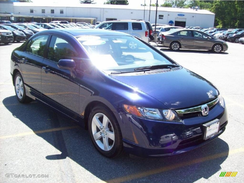 2007 Civic EX Sedan - Royal Blue Pearl / Gray photo #1