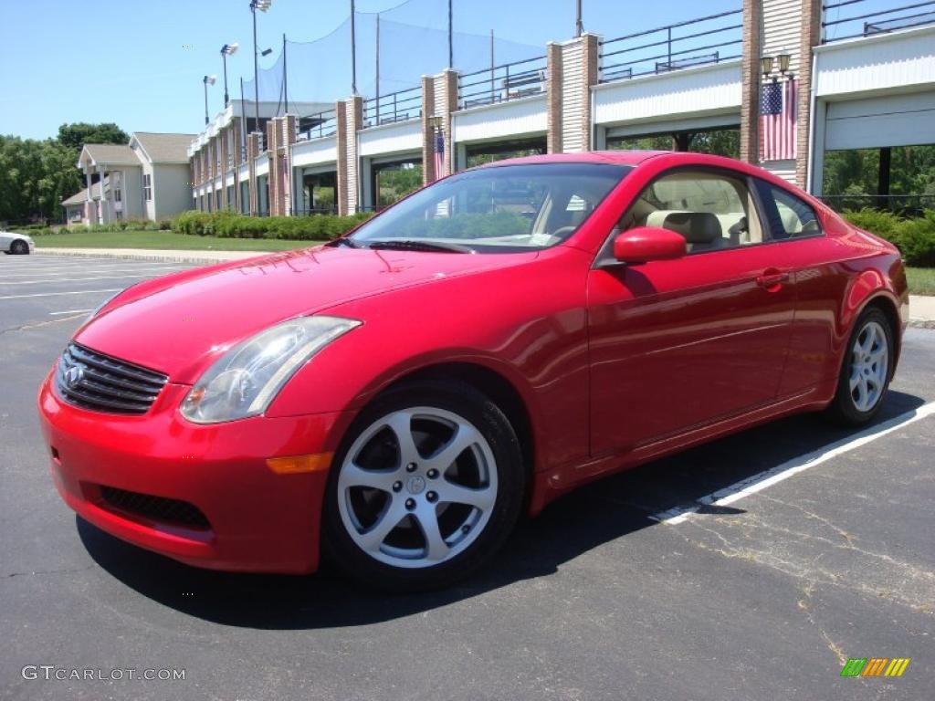 2004 G 35 Coupe - Laser Red / Willow photo #1