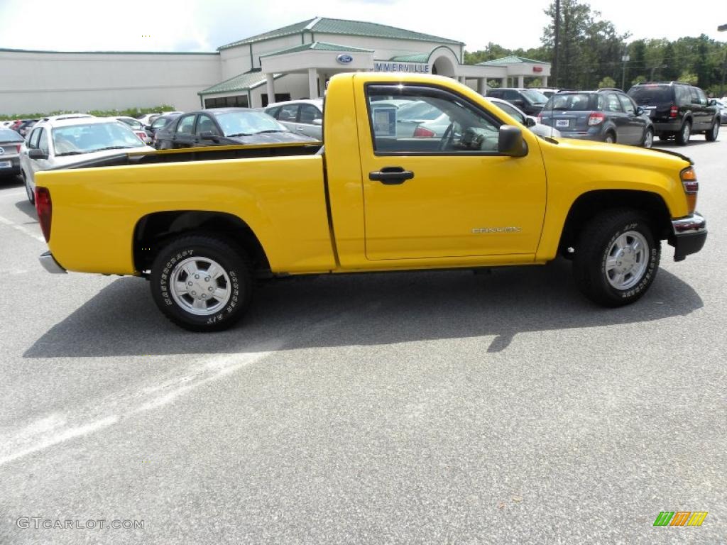 2005 Canyon SLE Regular Cab - Flame Yellow / Dark Pewter photo #8