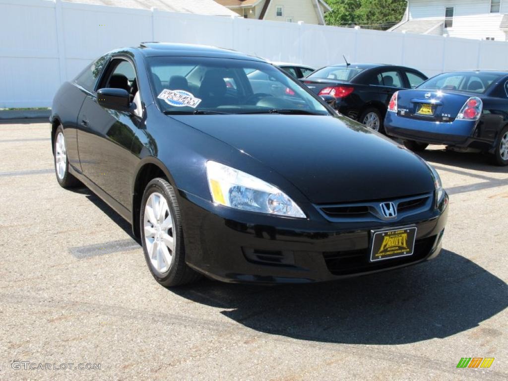 2006 Accord LX V6 Coupe - Nighthawk Black Pearl / Black photo #5