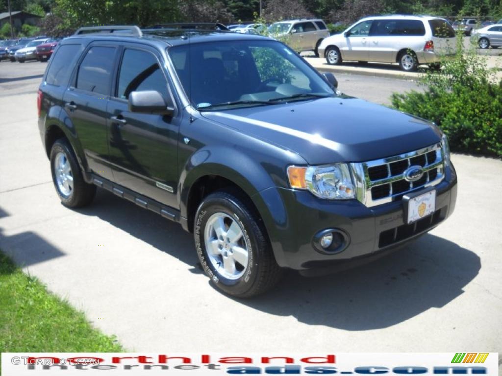 2008 Escape XLT V6 4WD - Black Pearl Slate Metallic / Charcoal photo #14