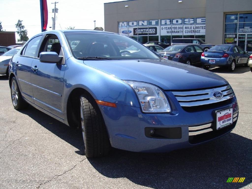 2009 Fusion SE Blue Suede - Sport Blue Metallic / Alcantara Blue Suede/Charcoal Black Leather photo #7