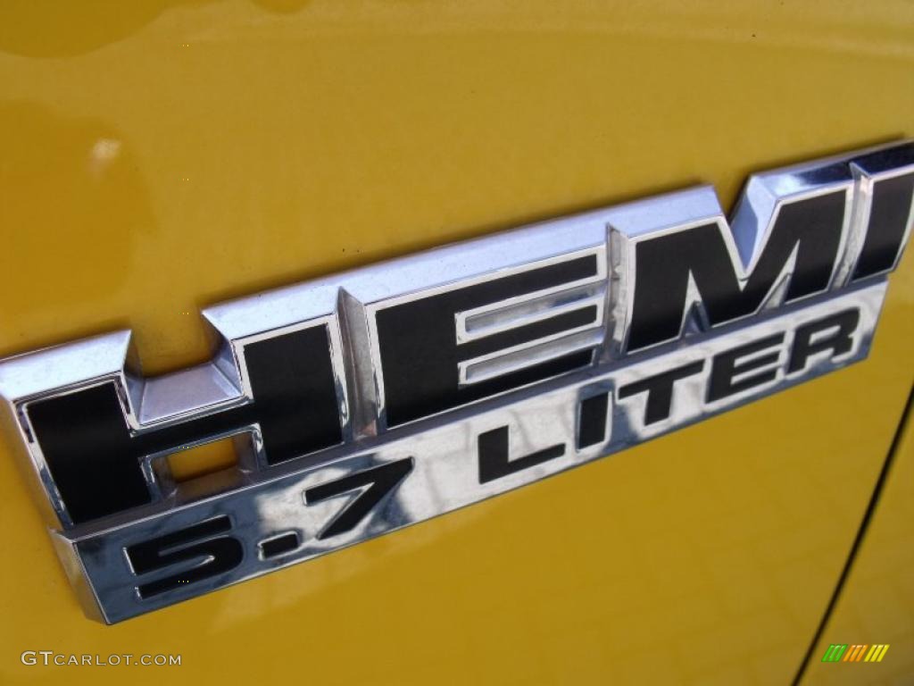 2008 Ram 1500 Big Horn Edition Quad Cab - Detonator Yellow / Medium Slate Gray photo #10