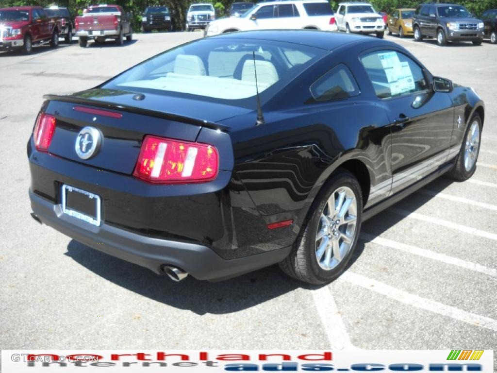 2011 Mustang V6 Premium Coupe - Ebony Black / Stone photo #6