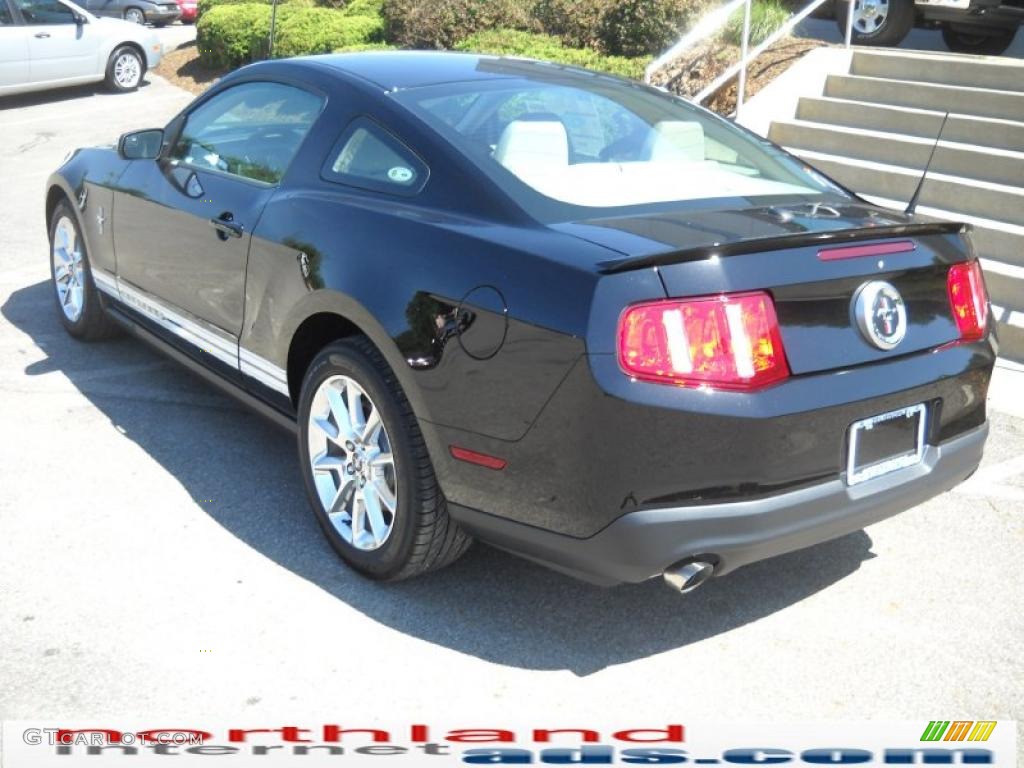2011 Mustang V6 Premium Coupe - Ebony Black / Stone photo #8