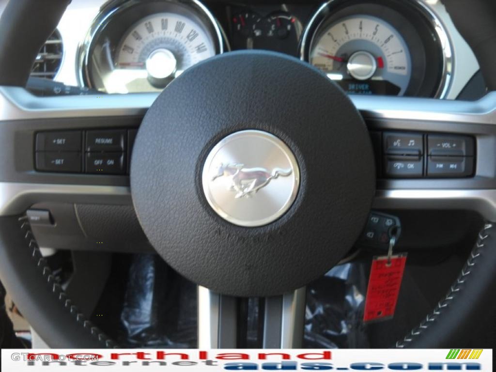 2011 Mustang V6 Premium Coupe - Ebony Black / Stone photo #19