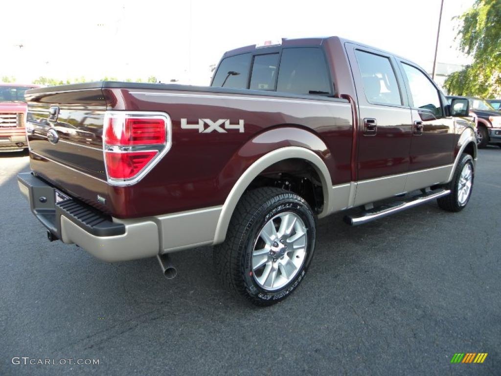 2010 F150 Lariat SuperCrew 4x4 - Royal Red Metallic / Tan photo #3