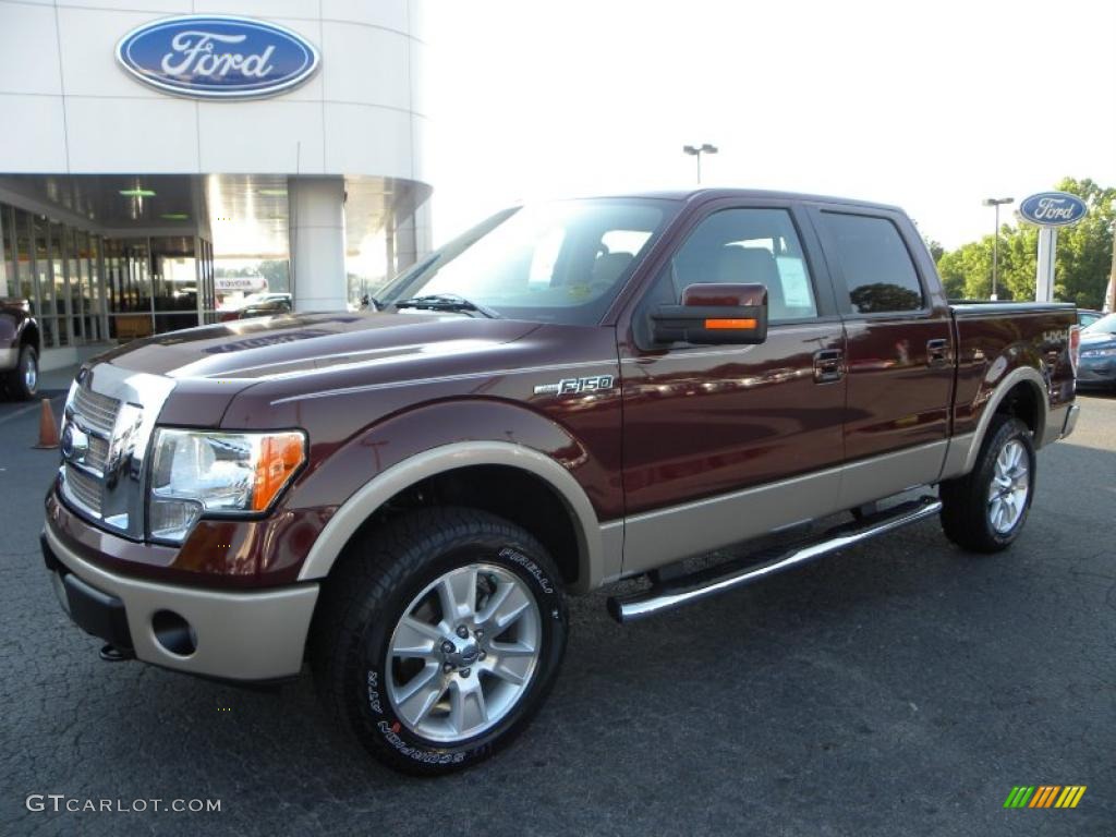 2010 F150 Lariat SuperCrew 4x4 - Royal Red Metallic / Tan photo #6