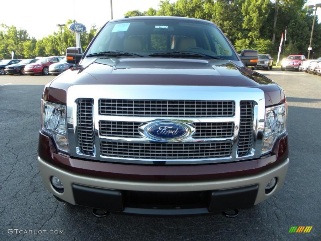 2010 F150 Lariat SuperCrew 4x4 - Royal Red Metallic / Tan photo #7