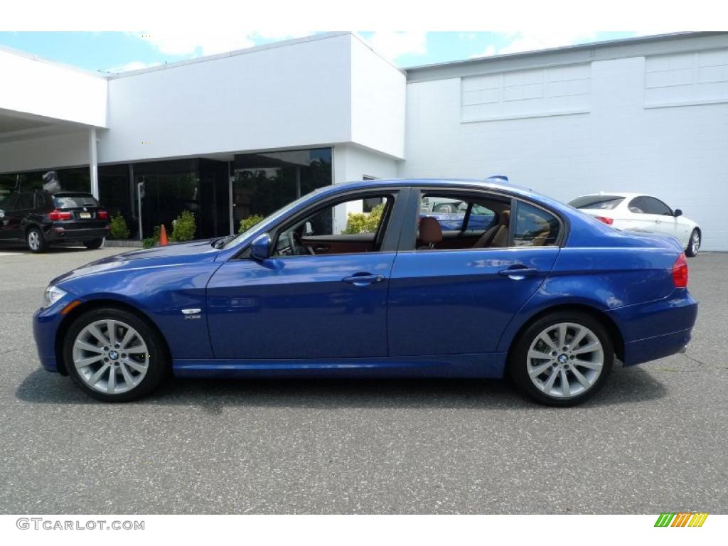 2010 3 Series 328i xDrive Sedan - Montego Blue Metallic / Saddle Brown Dakota Leather photo #15