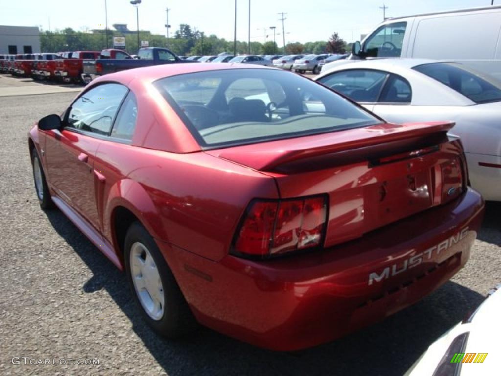 1999 Mustang V6 Coupe - Laser Red Metallic / Light Graphite photo #3